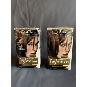 (2) L'Oréal Superior‎ Preference Permanent Hair Color 5B Med Golden Brown Warmer